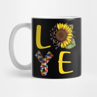 autism awareness love sunflower Mug